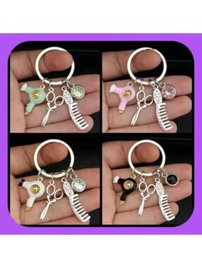 New Stylist Hairdresser Beauty With Jewel 💎 Keychain Absolutely Adorable